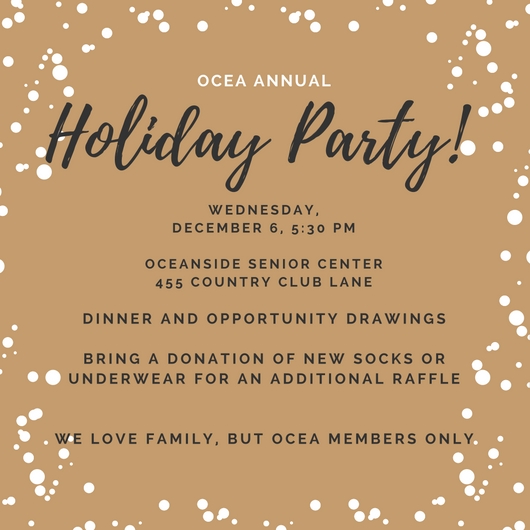 Dinner and opportunity drawinGs  Bring a donation of new socks or Underwear for an additional raffle Donations will go to brother benno_s   We love family but, Ocea members